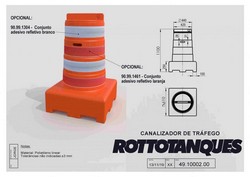 canalizador de tráfego base quadrada